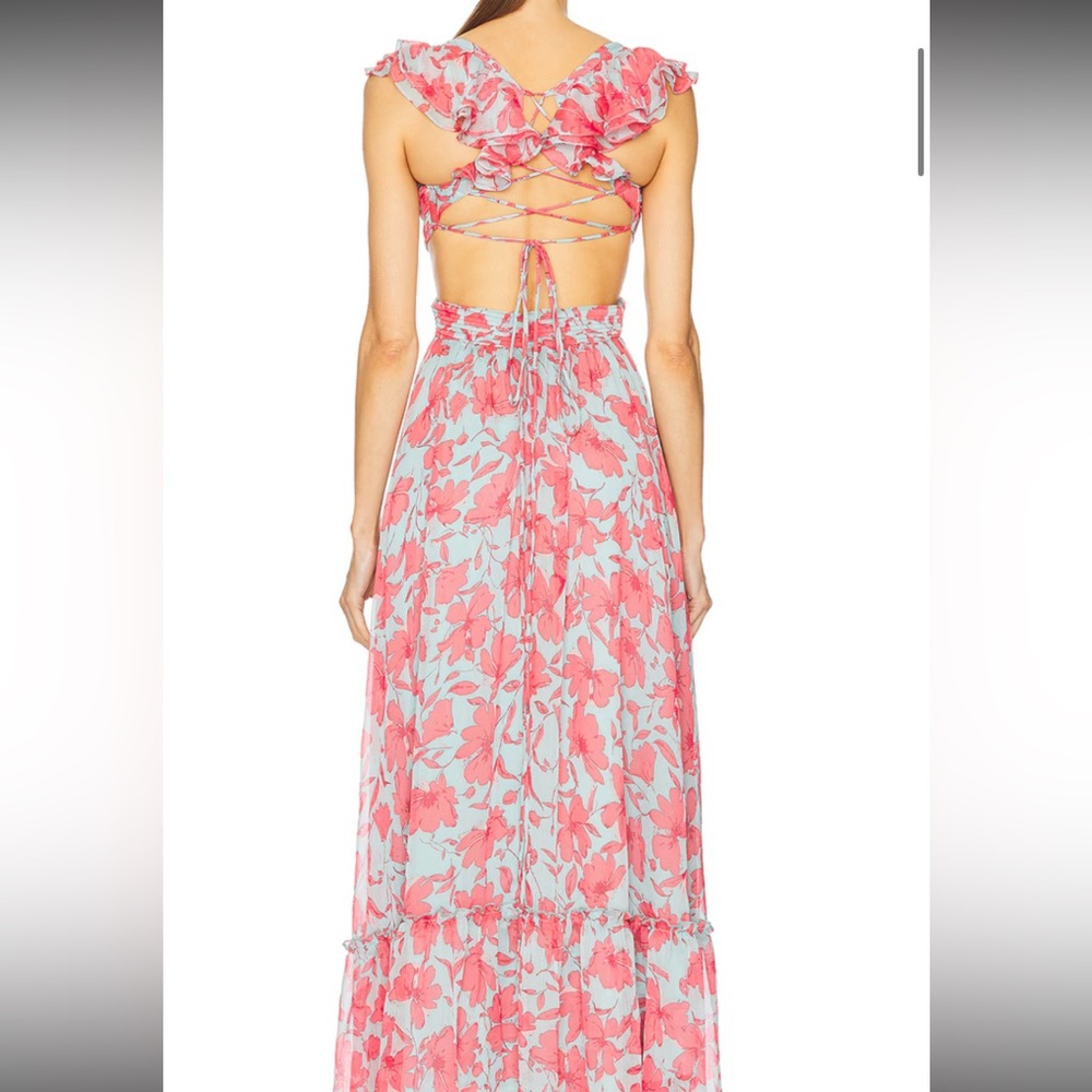 Astr the Label Pink and Blue Floral Maxi Dress